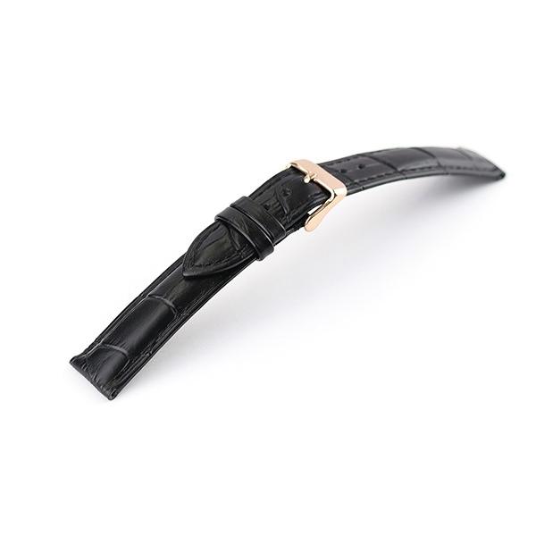 【極美品】【型押し】レザー　ベルト　ブラック　ゴールド ベルト／リバーシブル／クロコ型押し×スムースフェイクレザー