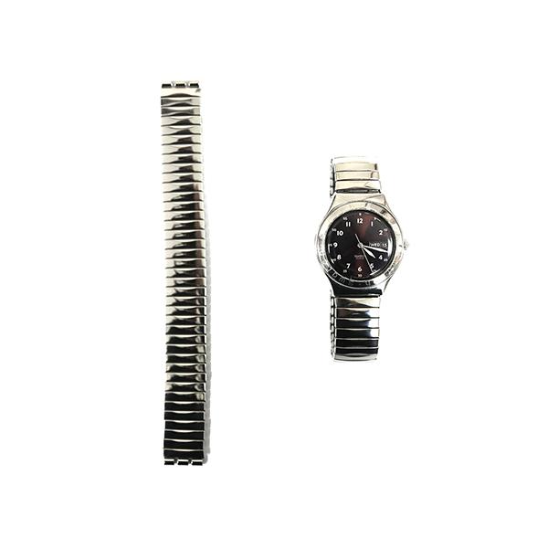 スウォッチ用 ステンレス ベルト 蛇腹タイプ 17mm 20mm（ポリッシュ