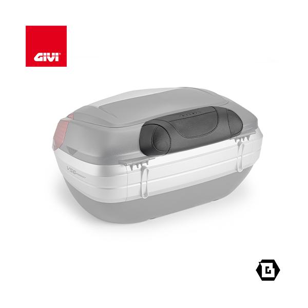 GIVI E111Bは、ハードケース V56 / E55シリーズに装着できるバックレストです。付属のテンプレート用紙を使用してケースに穴を開けて装着します。【適合ケース】V56シリーズE55シリーズ