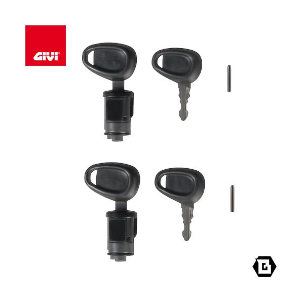 【07/18当店在庫あり】GIVI ZR227 キーキット Easy-T EASY12R / EASY12L対応 左右ロックセット ブラックハンドル ブッシュ付属