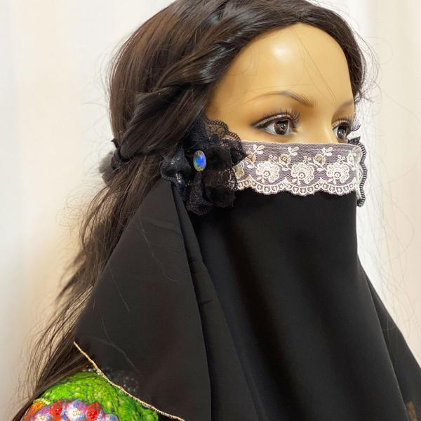 フェイスベール　face veil アラブ風マスク（シフォン黒）