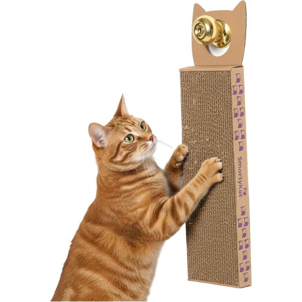 SmartyKat Scratch Up with Catnip Infusion Technology Corrugate Hanging Cat Scratch Pad, Reversible (3 Pack)