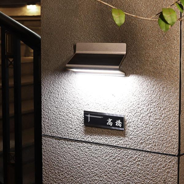 GWSOLAR ソーラー表札灯 門柱灯 【アルミダイキャスト合金 シルバー色】Smart Lighting制御で夜間ずっと点灯】全灯100lm 電球色・ホワイト色 型番：GW-AL111