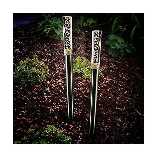GWSOLAR デコレーション・ソーラーライト美しい水玉模様の発光色　電球色、高さ50cm ２本組セット　【型番：GW-DO103/WW-50(2p)】