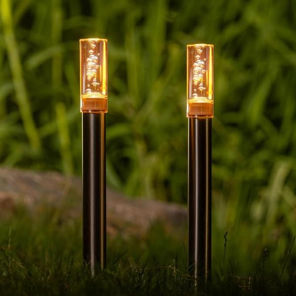 GWSOLAR デコレーション・ソーラーライト美しい水玉模様の発光色】ナトリウム灯色、高さ35cm ２本組セット　【型番：GW-DO103/Ｎ-35(2p)】