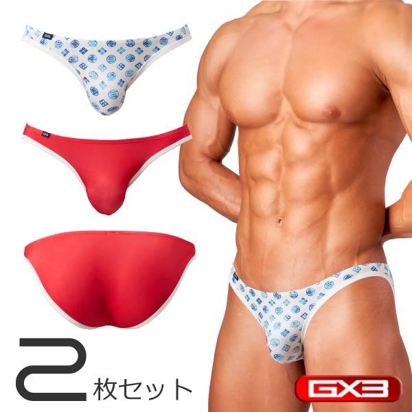 GX3 2枚パンツセット GX3/ジーバイスリー JAPONESQUE 紋 Vビキニ : GX3