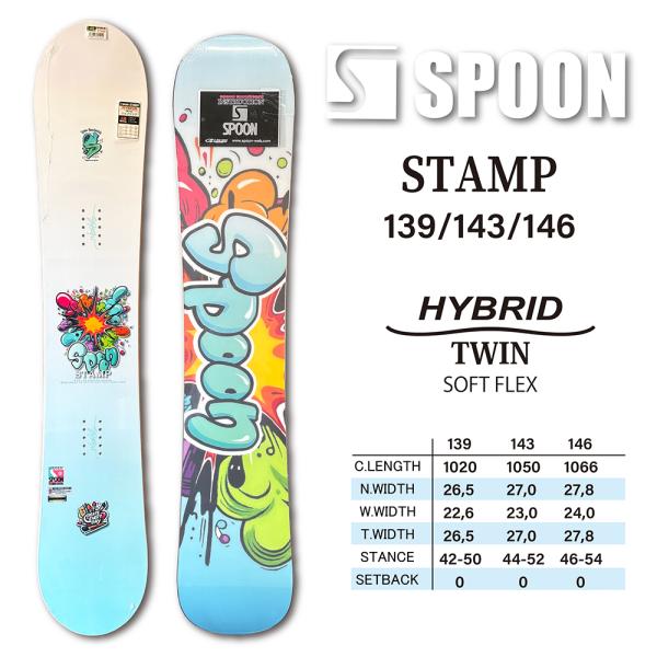 スノーボード スノボー 板 SPOON STAMP 202 モデル レディス ハイブリット キャンバー（単品）