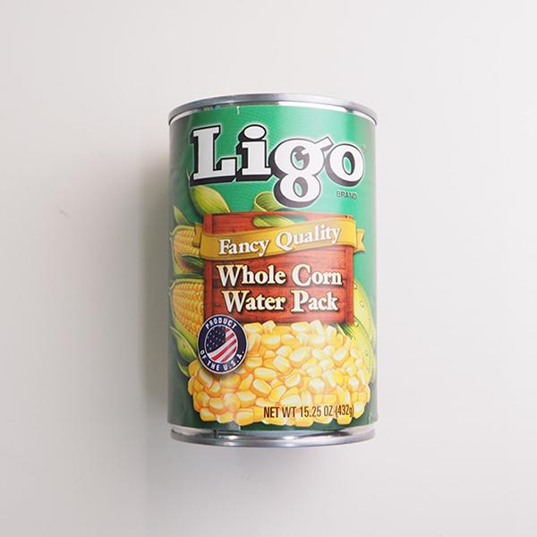 【内容(量)】スイートコーン水煮（形状ホールカーネル）262g（固形量262g、内容総量432g）【原材料(産地)】スイートコーン（遺伝子組み換えでない）アメリカ、食塩【賞味期限】冷暗所保存で6ヶ月