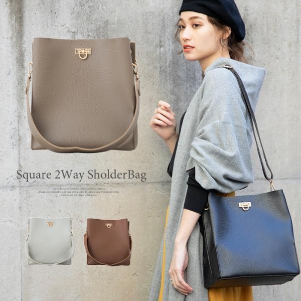 ショルダーバッグ レディース 2way トートバッグ カバン スクエア ブラック グレー キャメル ベージュ Buyee Buyee Japanese Proxy Service Buy From Japan Bot Online