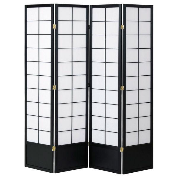 弘益 和風衝立4連 ブラック （1枚あたり）幅450×奥行20×高さ1800mm×4枚 JP-S180-4（BK） 1台（直送品）