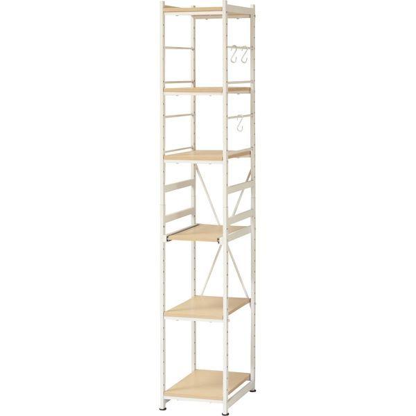 弘益 サラ スチールラック（スリムタイプ） ナチュラル 幅300×奥行450×高さ1800mm SSR-30S（NA） 1個（直送品）