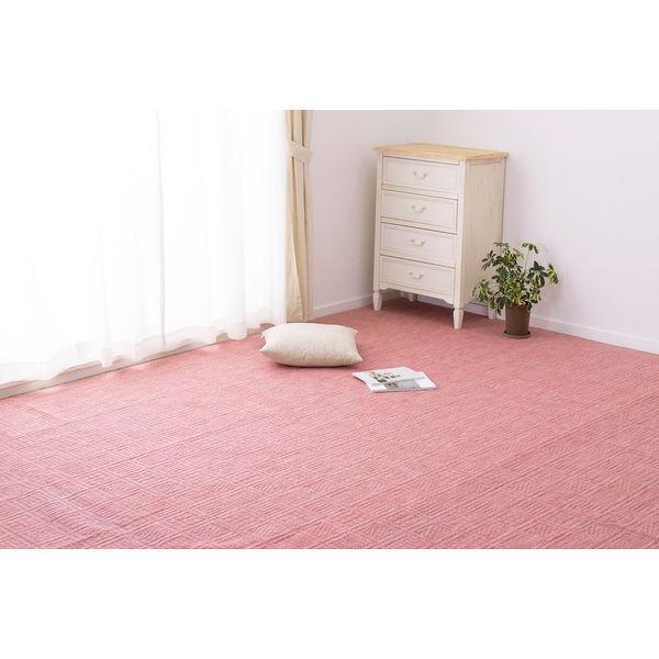 萩原 軽くて扱いやすい平織カーペット アンバー江戸間2帖 ローズ 600017320 1枚（直送品）