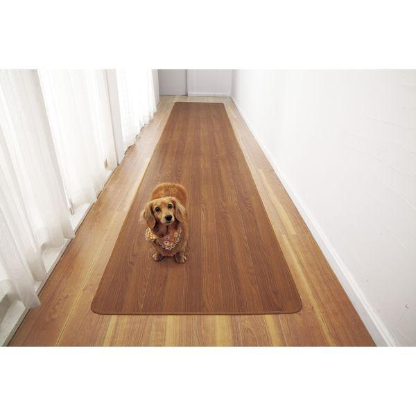 プラン堂 木目調廊下敷きブラウン 80×440cm 56634（直送品）