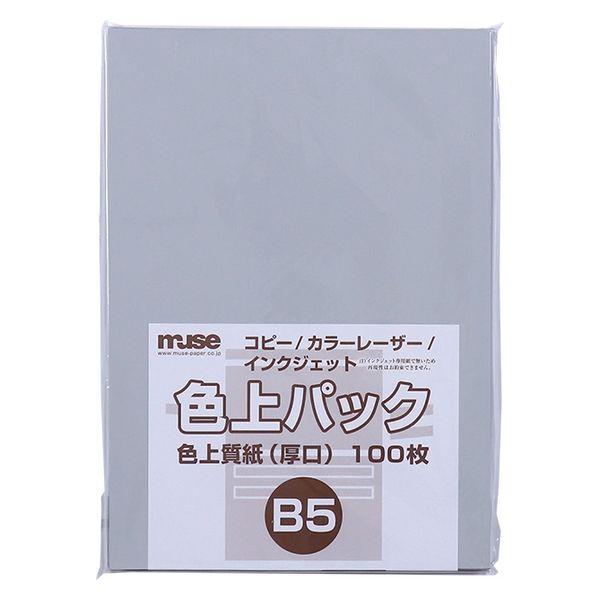 ミューズ 色上パック 色上質紙 厚口 B5 100枚入 銀鼠 300900 1セット(1パック(100枚入)×2)（直送品）