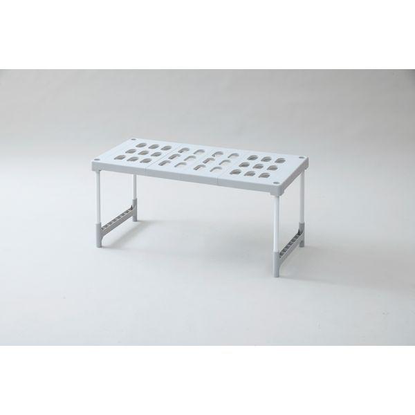 山善 YAMAZEN 横伸縮 押入れ整理棚 幅925×奥行370×高さ425mm TOST-2P(LGY)C 1セット(2台入)（直送品）