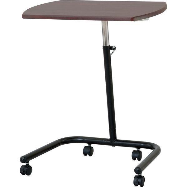 ナカバヤシ キャスターテーブル 高さ可変タイプ 幅600×奥行420〜440×高さ610〜810ｍｍ ダーク木目 FDC-202DM 1台（直送品）