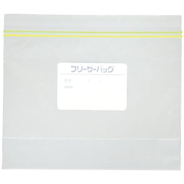 アスクル 業務用 フリーザーバッグ マチ付き Mサイズ 50枚入 冷凍対応 ラベル付き 透明 1パック オリジナル
