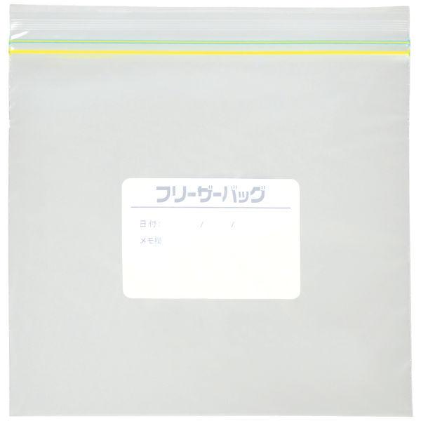 アスクル 業務用 フリーザーバッグ マチなし Mサイズ 50枚入 冷凍対応 ラベル付き 透明 1パック オリジナル