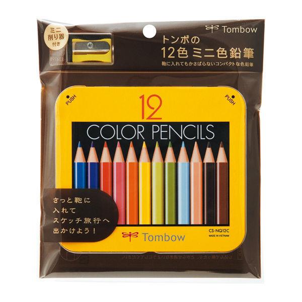 LOHACO - 色鉛筆 ミニ缶入 12色セット 削り器付き BCA-151 1個 トンボ鉛筆