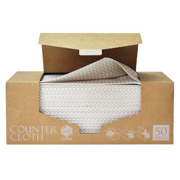 抗菌 カウンタークロス 厚手 ベージュ ボックスタイプ 1箱（50枚入）ストリックスデザイン
