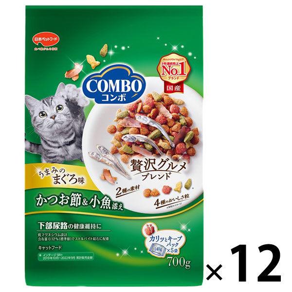 コンボ 猫下部尿路 まぐろ味・かつおぶし 国産 700g（140g×５袋）12袋 キャットフード 猫 ドライ