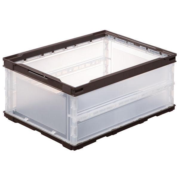 【折りたたみコンテナ】 アスクル 「現場のチカラ」 ペタンコO-30B ブラウン 1個  オリジナル