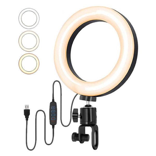 LOHACO - 自撮りライト 6インチLEDリングライト USB接続/3色光