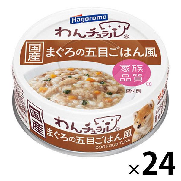 わんチュラル まぐろの五目ごはん風 国産 70g 24缶 はごろもフーズ ドッグフード ウェット 缶詰