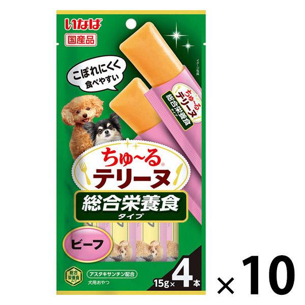 いなば ちゅーる テリーヌ 総合栄養食タイプ ビーフ 国産 (15g×4本)10袋 ちゅ〜る ドッグフード 犬用 おやつ