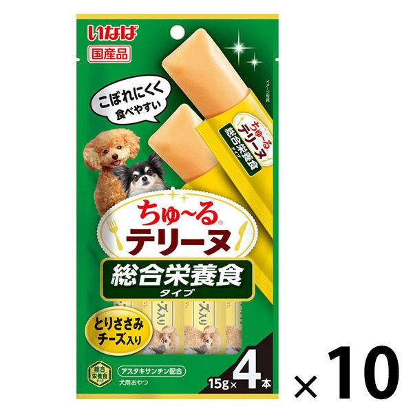 いなば ちゅーる テリーヌ 総合栄養食タイプ とりささみ チーズ入り 国産 (15g×4本)10袋 ちゅ〜る ドッグフード 犬用 おやつ