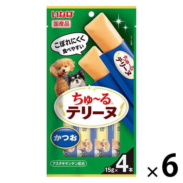 いなば ちゅーる テリーヌ かつお 国産 (15g×4本)6袋 ちゅ〜る ドッグフード 犬用 おやつ