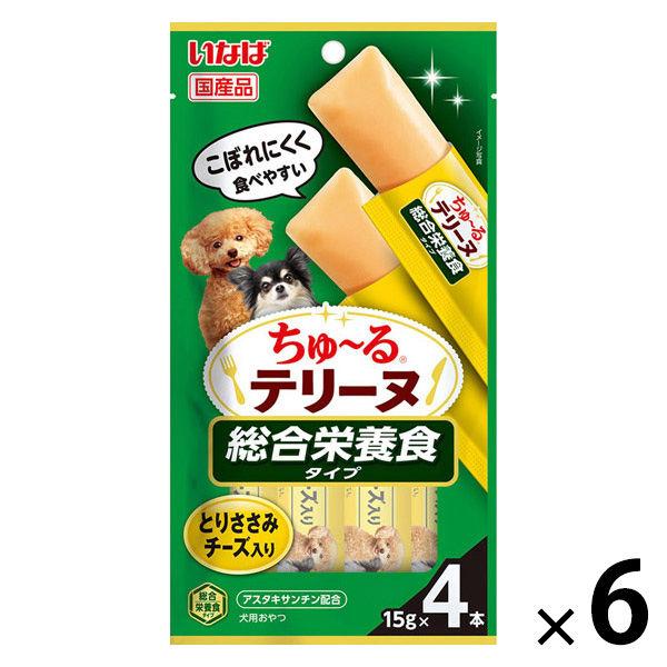 いなば ちゅーる テリーヌ 総合栄養食タイプ とりささみ チーズ入り 国産 (15g×4本)6袋 ちゅ〜る ドッグフード 犬用 おやつ