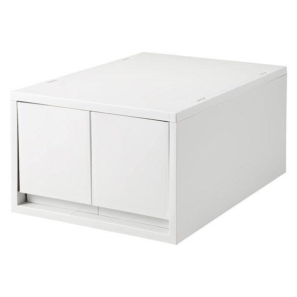 無印良品 再生ポリプロピレン入り 小物収納ケース 大 引出２個 ホワイトグレー 約幅２６×奥行３７×高さ１７．５ｃｍ 良品計画