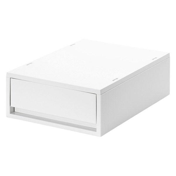 無印良品 再生ポリプロピレン入り 小物収納ケース 中 ホワイトグレー 約幅２６×奥行３７×高さ１２ｃｍ 良品計画