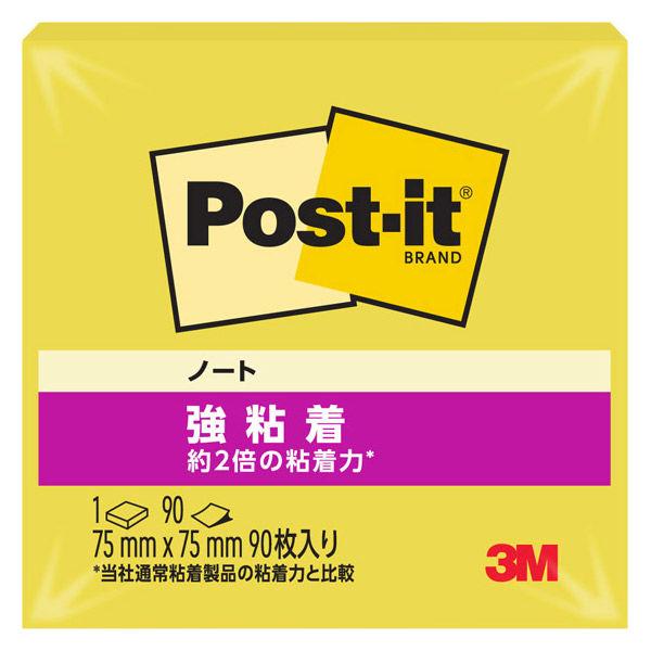 スリーエム(3M) ポストイット ふせん 付箋 強粘着 ノート 75mm×75mm シトロン 1冊 654SS-CNY