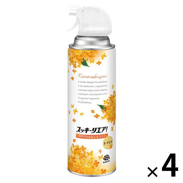 消臭スプレー スッキーリエア！ トイレ用 ほがらかなキンモクセイ 350ml 1セット（1本×4） アース製薬