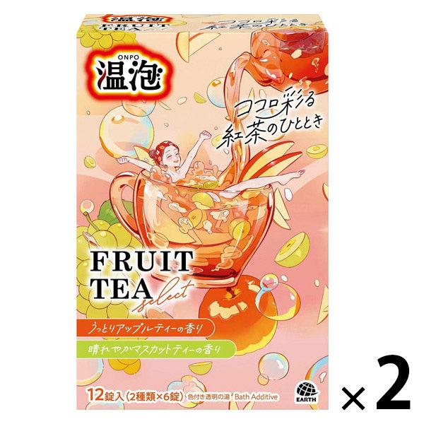 入浴剤 炭酸 アソート 温泡 フルーツティーセレクト 1セット（1箱（2種×6錠入）×2） 湯色 色付き透明タイプ アース製薬