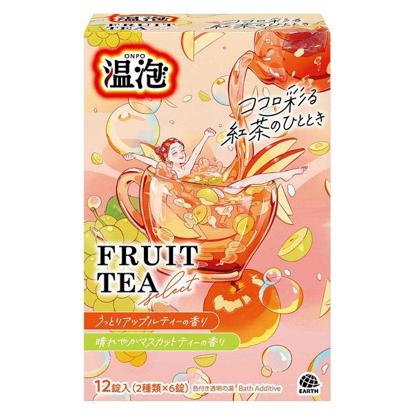 入浴剤 炭酸 アソート 温泡 フルーツティーセレクト 1箱（2種×6錠入） 湯色 色付き透明タイプ アース製薬