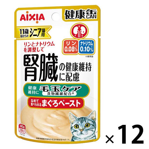 健康缶 シニア猫用 毛玉ケア 40g 12袋 アイシア キャットフード パウチ