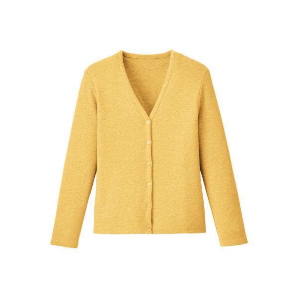 【アウトレット】再値下げ D-PHASE（ディーフェイズ） Vネック綿カーディガン 女性用 長袖 イエロー L ASDPS03YEL