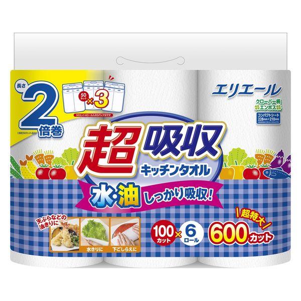 LOHACO - キッチンペーパー 1パック（100カット×6ロール）エリエール