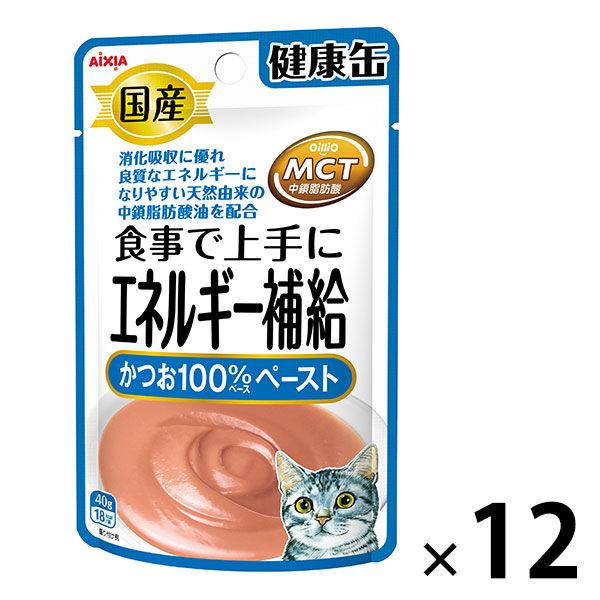 健康缶 エネルギー補給かつお 40g 12袋 国産 キャットフード 猫用 ウェット パウチ