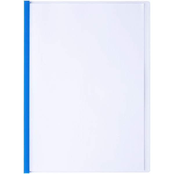 アスクル　レール式クリアーホルダー　A4タテ　50枚とじ　ブルー　10冊　ファイル  オリジナル