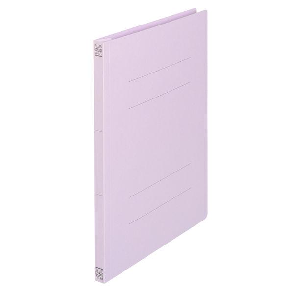 プラス フラットファイル A4タテ 樹脂製とじ具 バイオレット 紫 10冊 No.021N