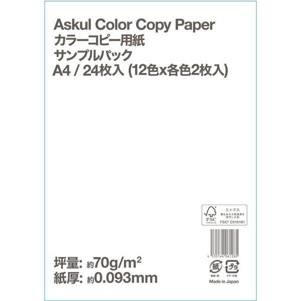 アスクル カラーペーパー サンプルパック 1パック(24枚入) オリジナル
