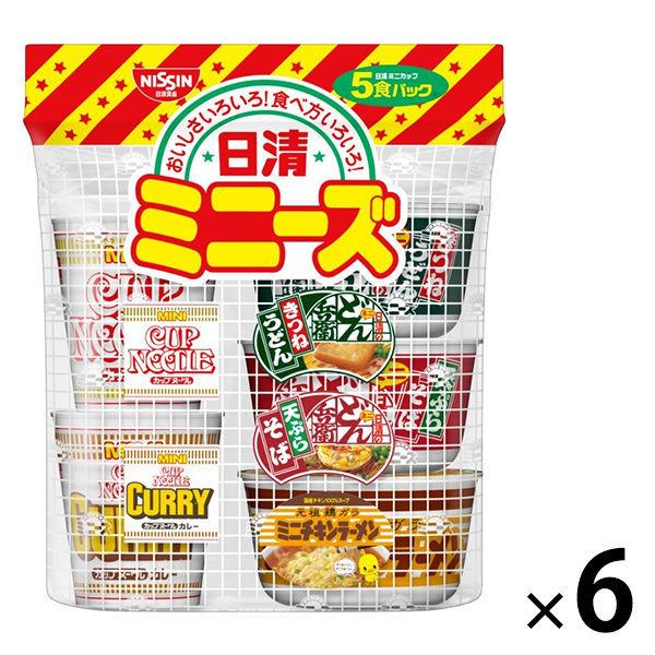 日清食品 日清ミニーズ(東日本) カップ麺ミニ 5種詰合せセット 6袋 カップヌードル ラーメン うどん そば カップスープ