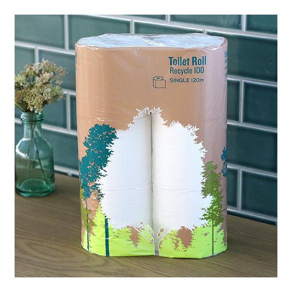 復活特別価格 2倍巻 トイレットペーパー 再生紙 シングル 120m ロハコオリジナルトイレットロール ロングタイプ 6ロール オリジナル