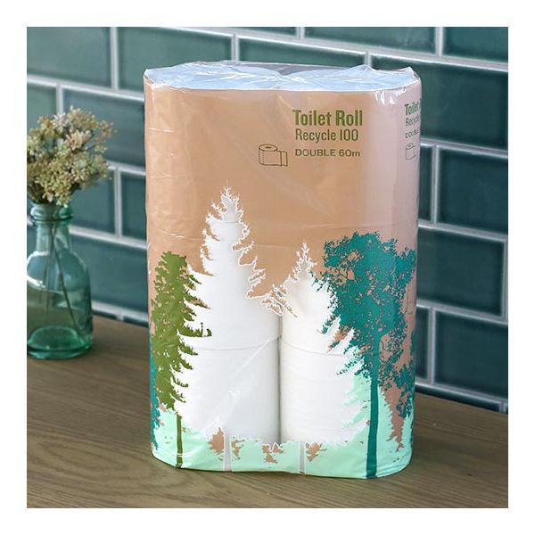 復活特別価格 2倍巻 トイレットペーパー 6ロール入 再生紙 ダブル 60m ロハコオリジナルトイレットロール ロング 1パック オリジナル