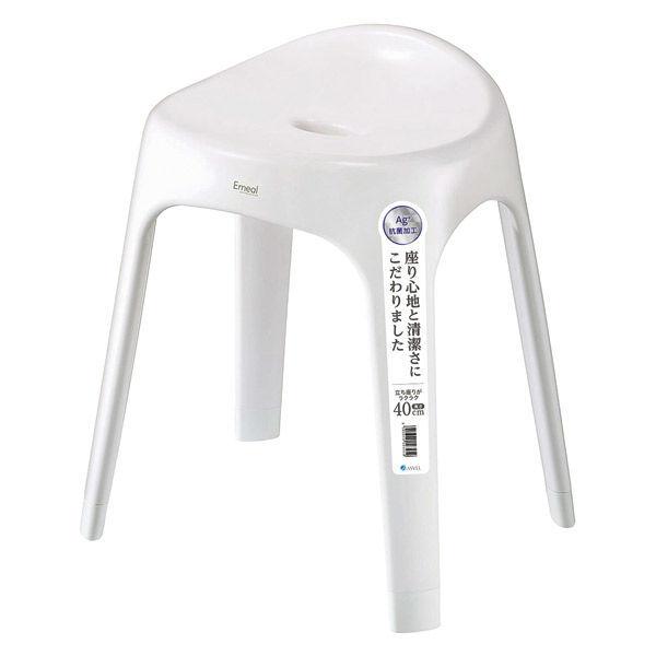 風呂いす Ag抗菌 座面高さ 40cm ホワイト 4本脚タイプ 高め Emeal エミール 1個 アスベル