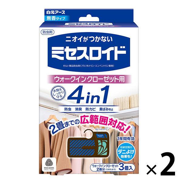 ミセスロイド ウォークインクローゼット用 1年防虫 1セット（3個入×2箱） 白元アース